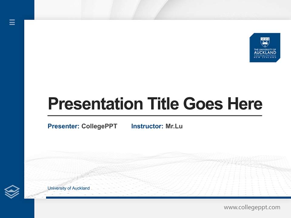 University of Auckland Thesis Proposal/Graduation Defense PPT Template4:3 ratio PPT effect preview image5