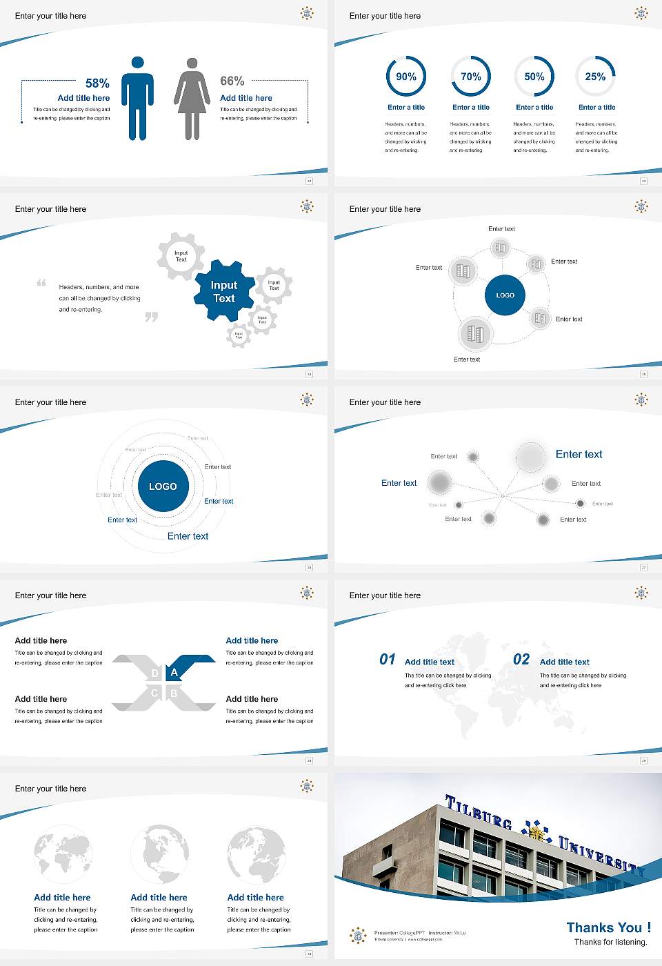 Tilburg University Course/Courseware Creation PPT Template16:9 ratio PPT effect preview image4