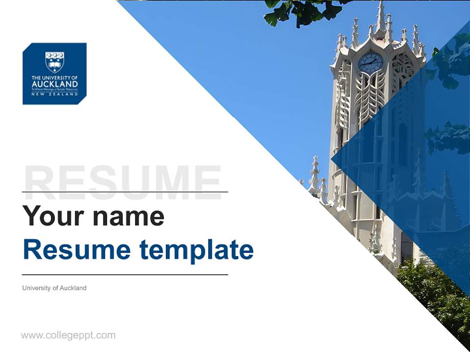University of Auckland Resume PPT Template4:3 ratio PPT effect preview image5