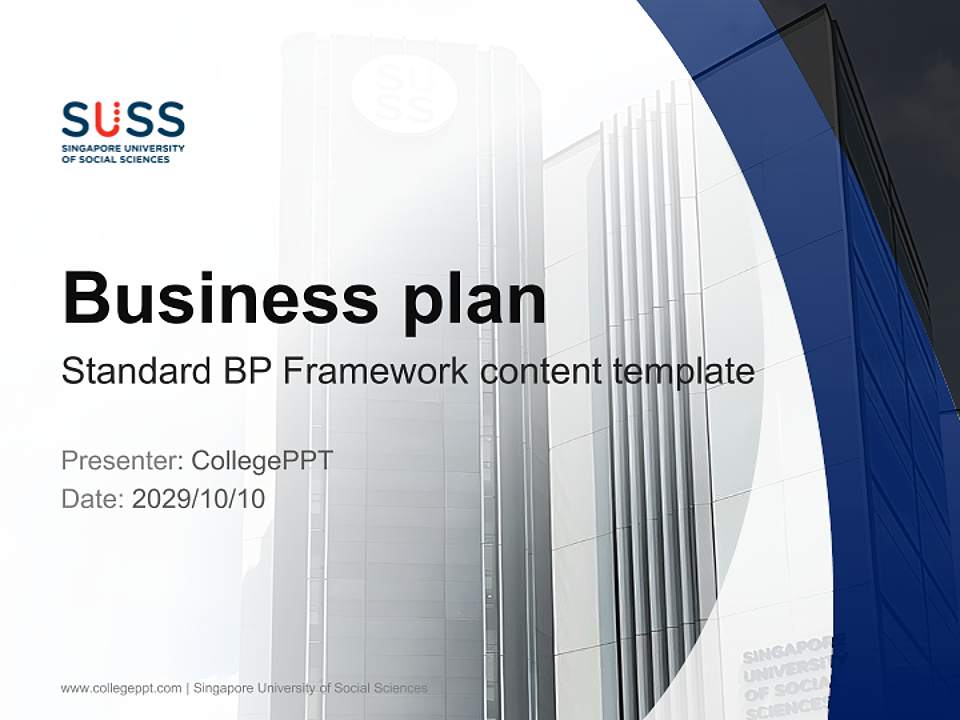 Singapore University of Social Sciences Competition/Entrepreneurship Contest PPT Template4:3 ratio PPT effect preview image9