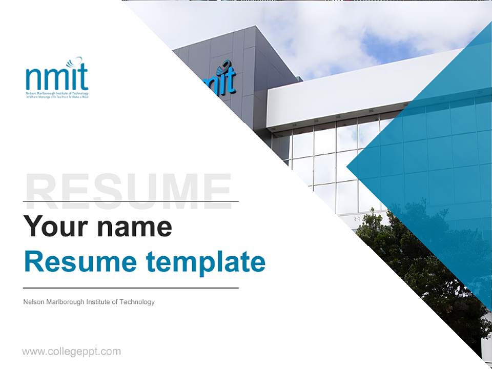 Nelson Marlborough Institute of Technology Resume PPT Template4:3 ratio PPT effect preview image5