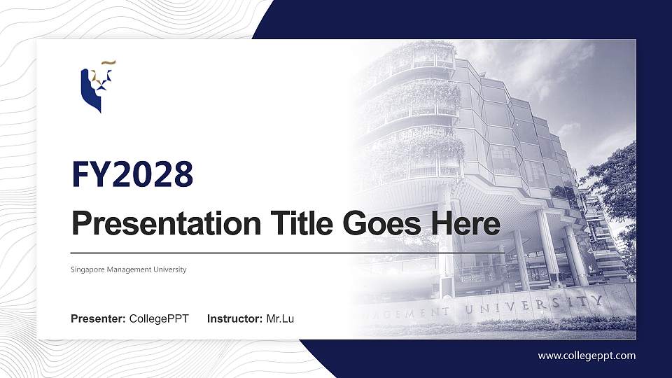 Singapore Management University Academic Presentation/Research Findings Report PPT Template16:9 ratio PPT effect preview image