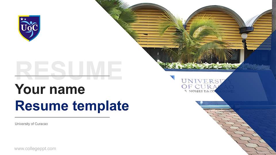 University of Curacao Resume PPT Template16:9 ratio PPT effect preview image