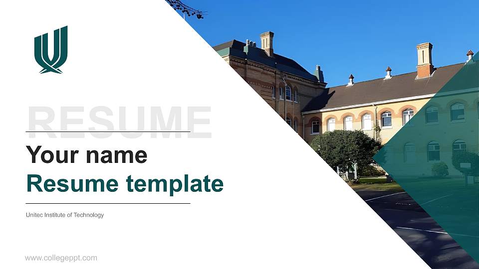 Unitec Institute of Technology Resume PPT Template16:9 ratio PPT effect preview image