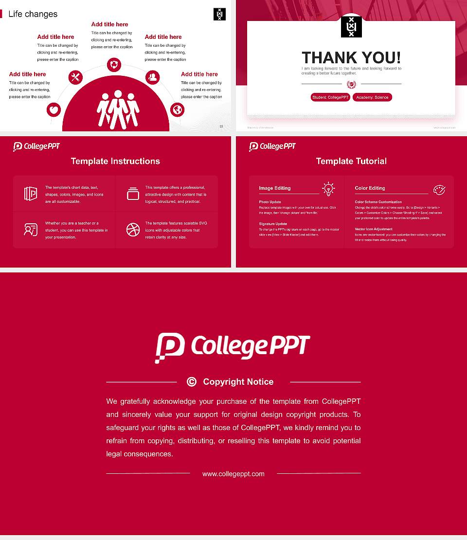 University of Amsterdam National Scholarship Defense PPT Template16:9 ratio PPT effect preview image4