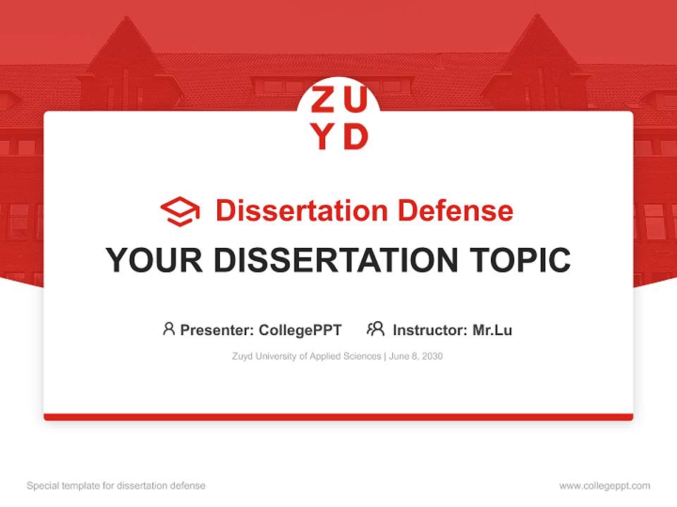 Zuyd University of Applied Sciences Graduation Thesis Defense PPT Template4:3 ratio PPT effect preview image7