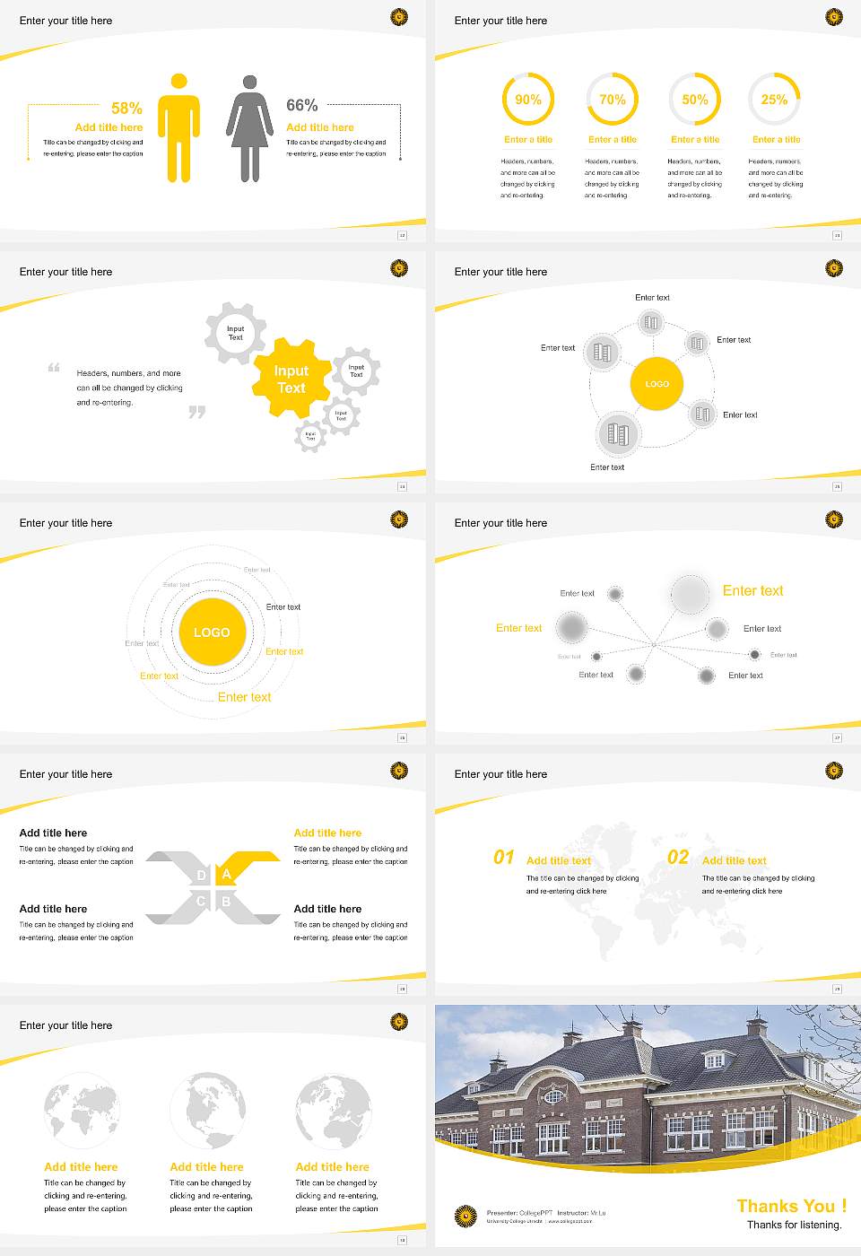 University College Utrecht Course/Courseware Creation PPT Template16:9 ratio PPT effect preview image4