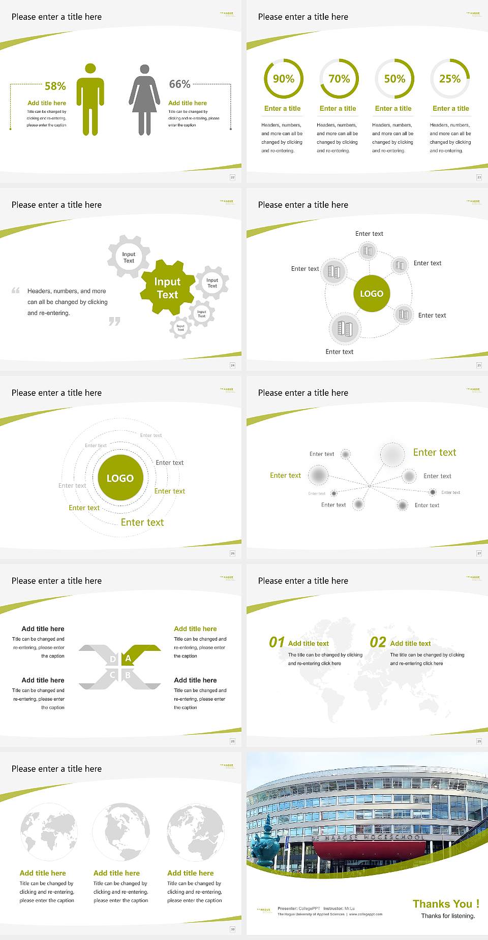 The Hague University of Applied Sciences Course/Courseware Creation PPT Template4:3 ratio PPT effect preview image4