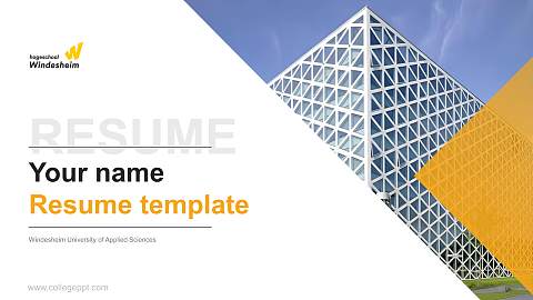 Windesheim University of Applied Sciences Resume PPT Template
