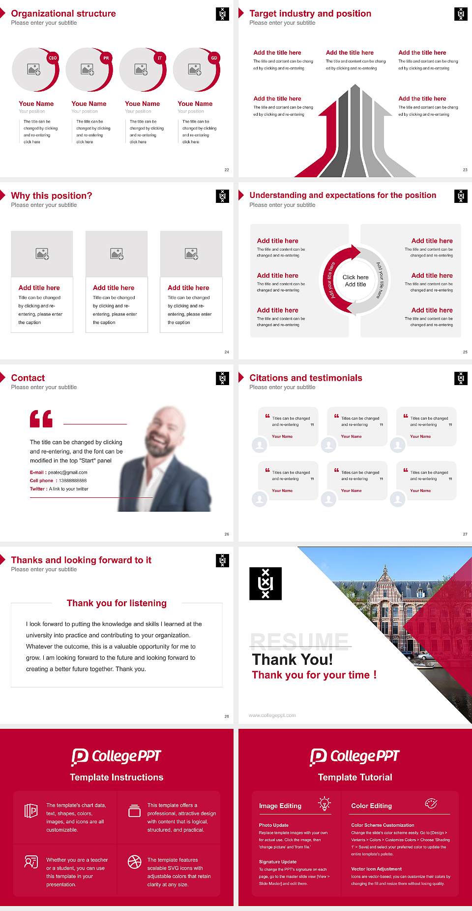 University of Amsterdam Resume PPT Template4:3 ratio PPT effect preview image4
