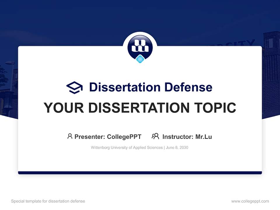 Wittenborg University of Applied Sciences Graduation Thesis Defense PPT Template4:3 ratio PPT effect preview image7
