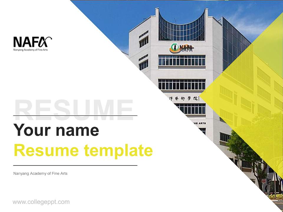 Nanyang Academy of Fine Arts Resume PPT Template4:3 ratio PPT effect preview image5