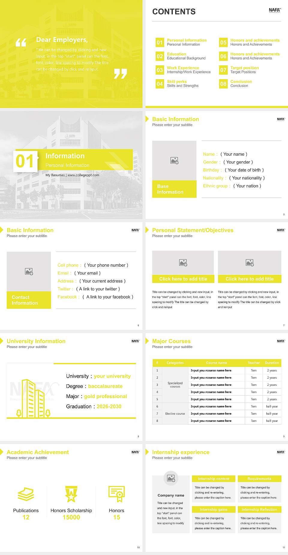 Nanyang Academy of Fine Arts Resume PPT Template4:3 ratio PPT effect preview image2
