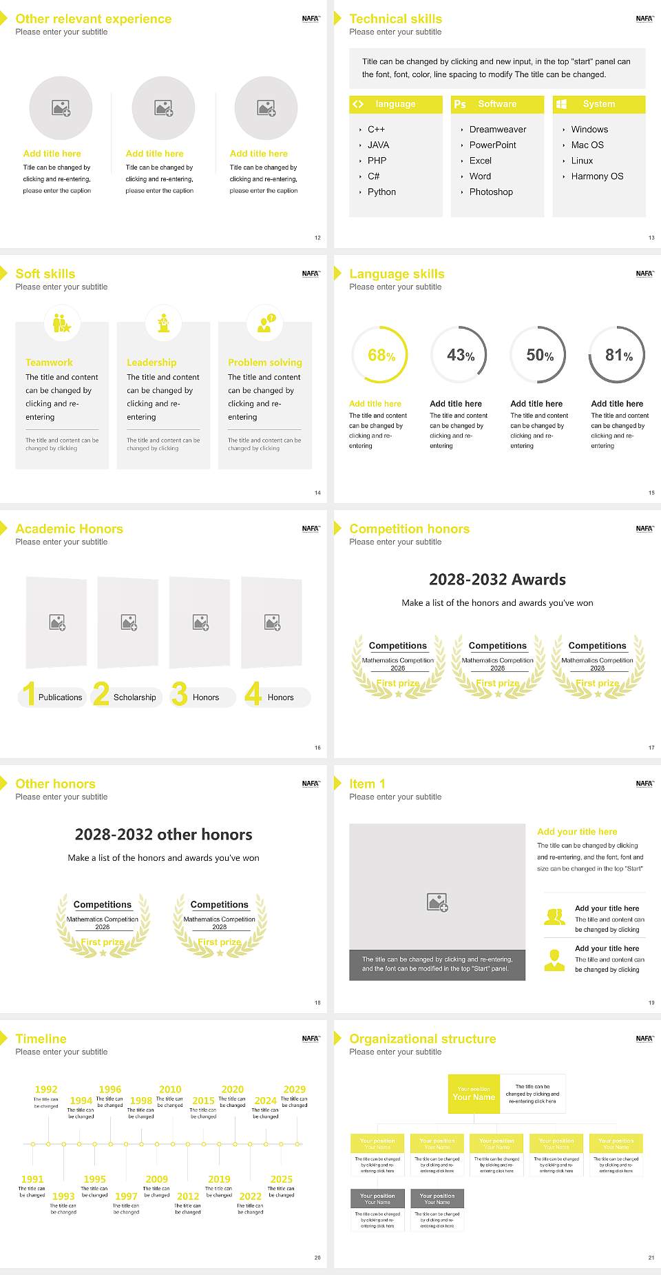 Nanyang Academy of Fine Arts Resume PPT Template4:3 ratio PPT effect preview image3