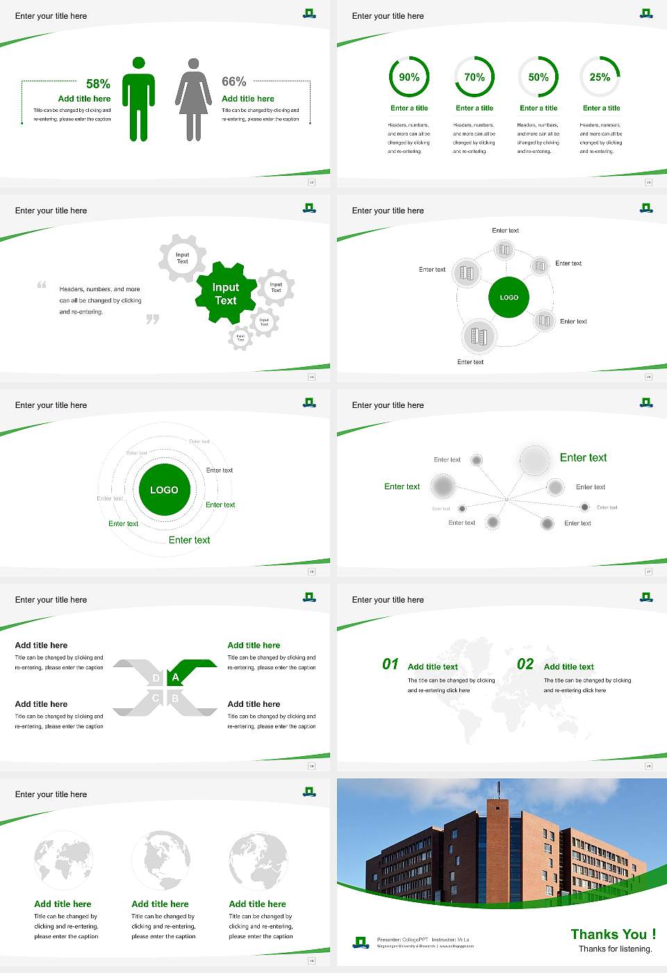 Wageningen University & Research Course/Courseware Creation PPT Template16:9 ratio PPT effect preview image4