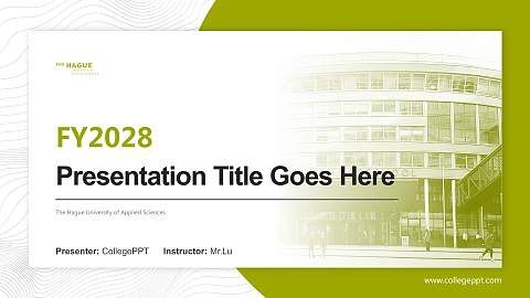 The Hague University of Applied Sciences Academic Presentation/Research Findings Report PPT Template