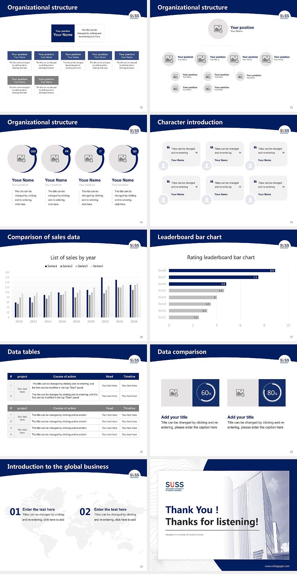 Singapore University of Social Sciences Academic Presentation/Research Findings Report PPT Template4:3 ratio PPT effect preview image4