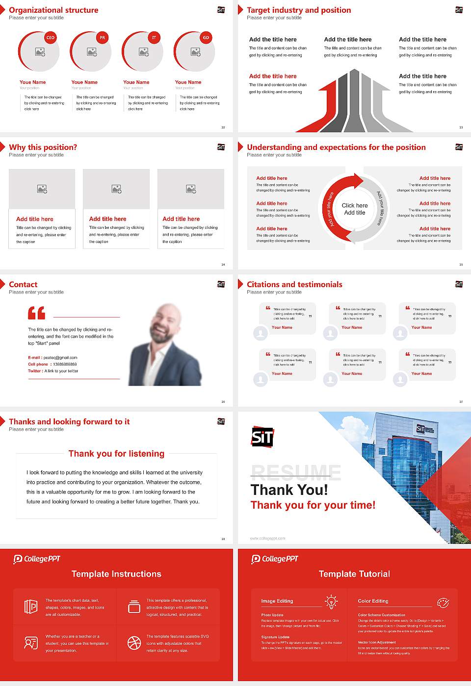 Singapore Institute of Technology Resume PPT Template16:9 ratio PPT effect preview image4