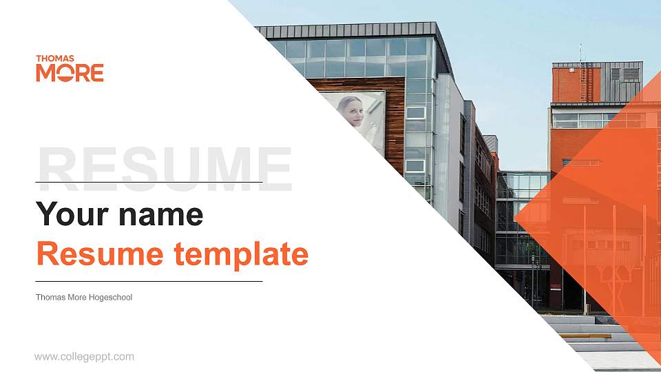 Thomas More Hogeschool Resume PPT Template16:9 ratio PPT effect preview image