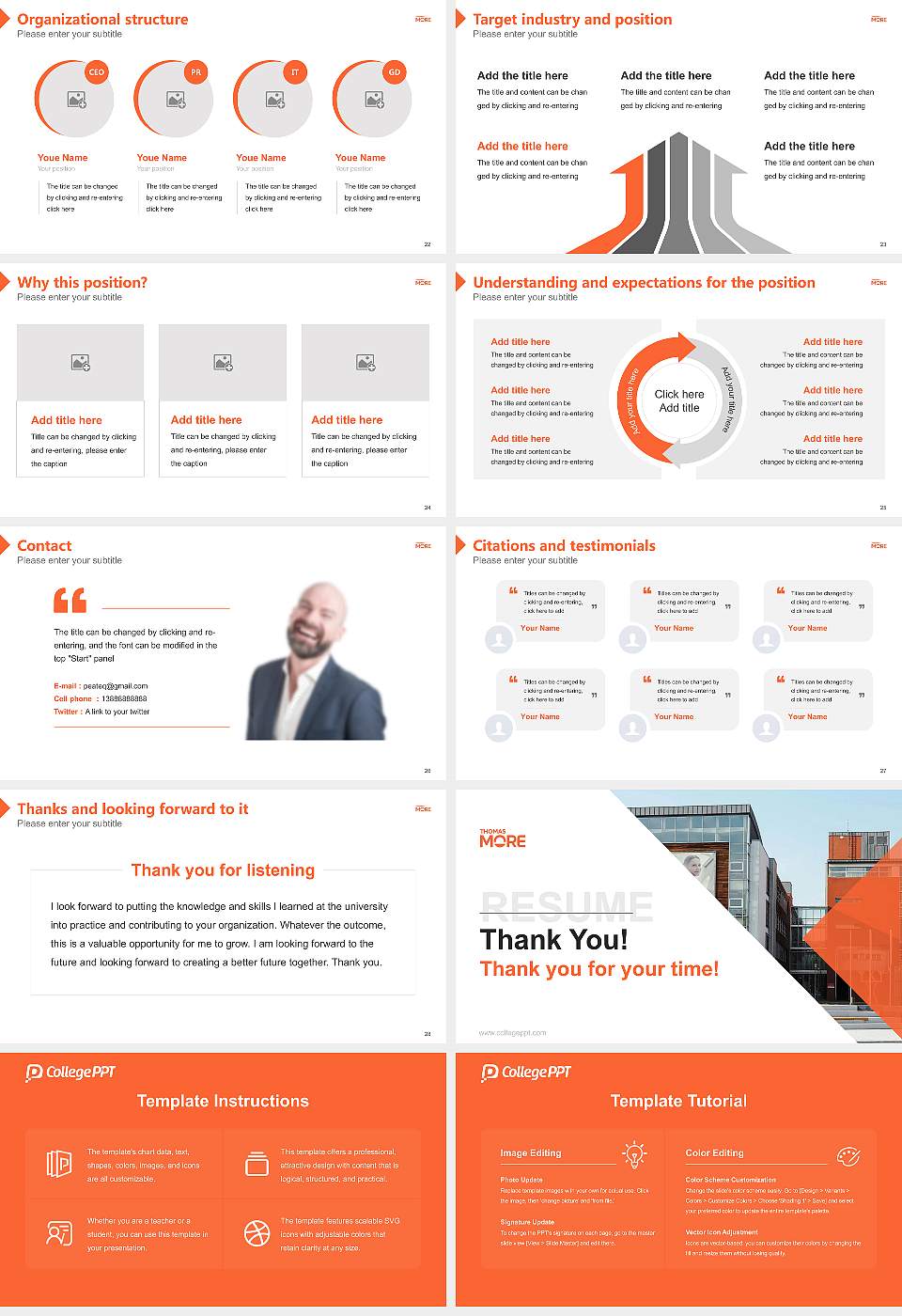 Thomas More Hogeschool Resume PPT Template16:9 ratio PPT effect preview image4