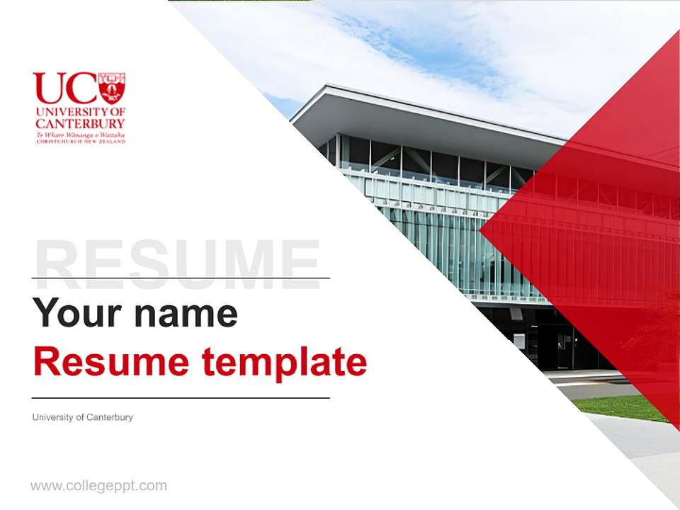 University of Canterbury Resume PPT Template4:3 ratio PPT effect preview image5