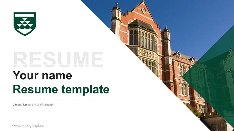 Victoria University of Wellington Resume PPT Template16:9 ratio PPT effect preview image