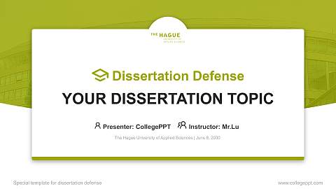 The Hague University of Applied Sciences Graduation Thesis Defense PPT Template