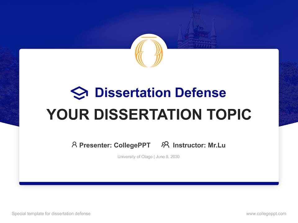 University of Otago Graduation Thesis Defense PPT Template4:3 ratio PPT effect preview image7