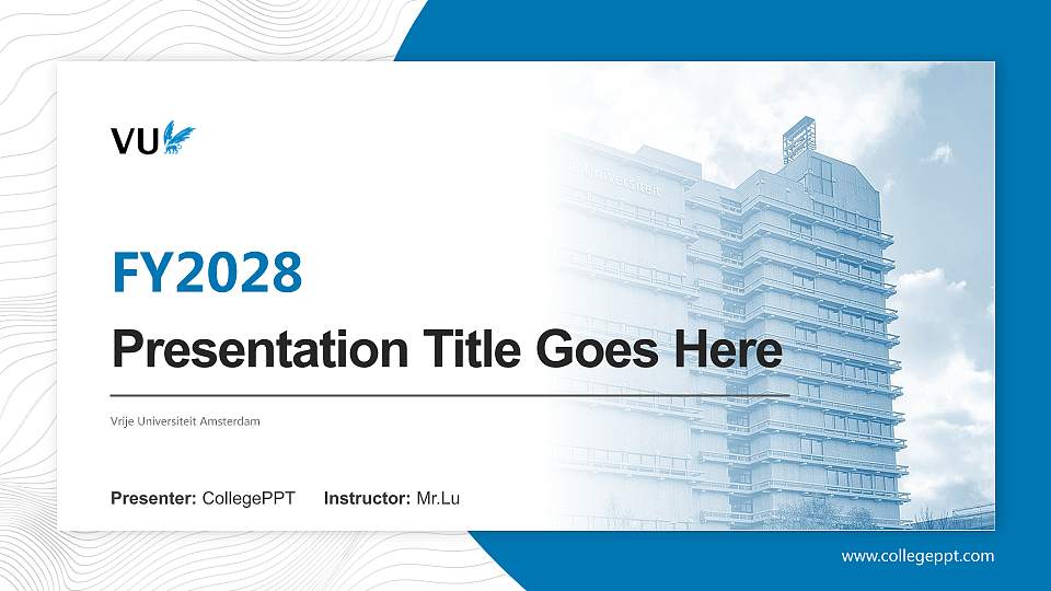 Vrije Universiteit Amsterdam Academic Presentation/Research Findings Report PPT Template16:9 ratio PPT effect preview image