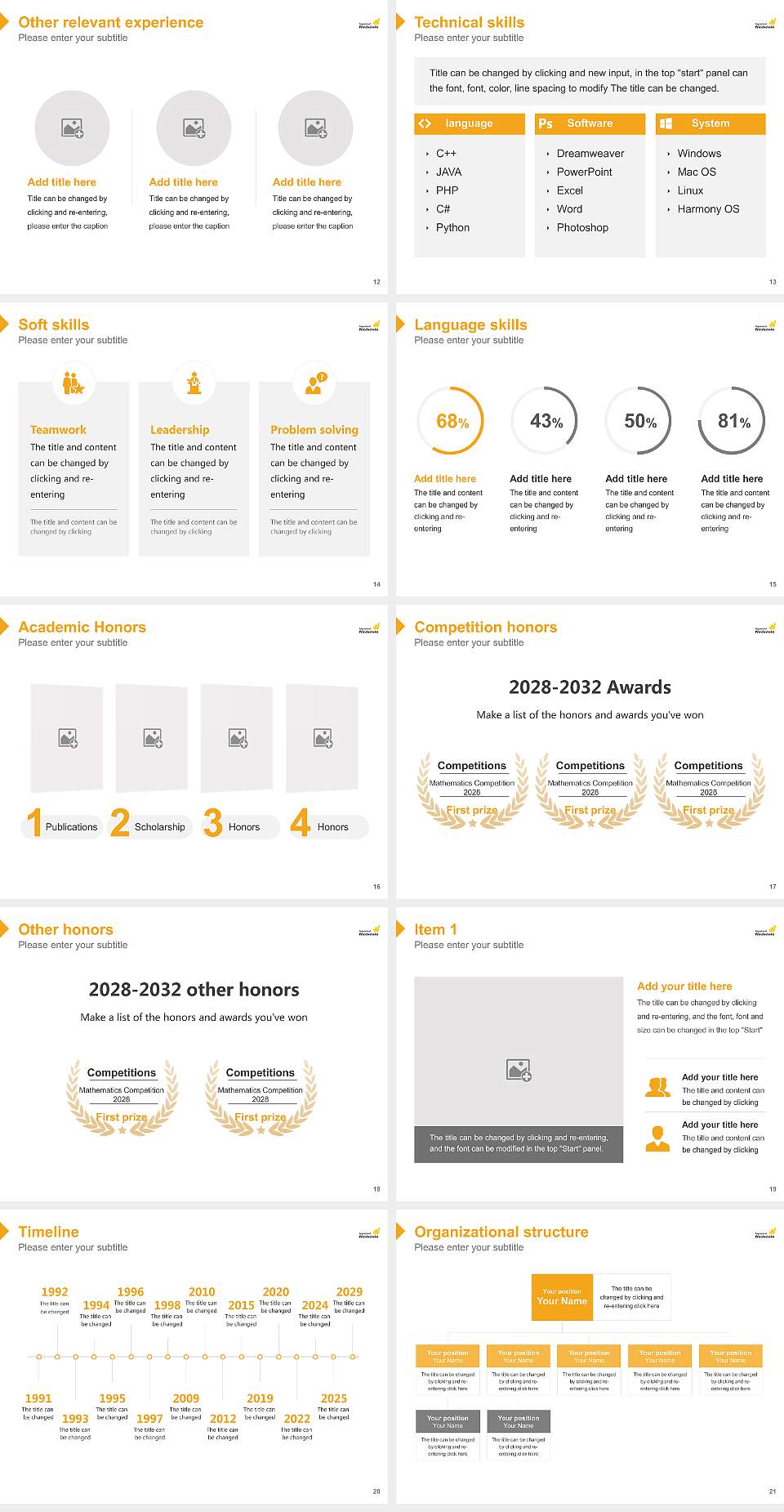 Windesheim University of Applied Sciences Resume PPT Template4:3 ratio PPT effect preview image3