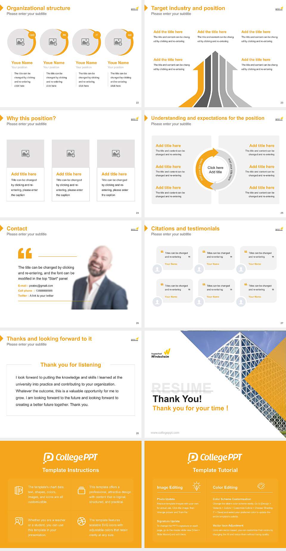 Windesheim University of Applied Sciences Resume PPT Template4:3 ratio PPT effect preview image4