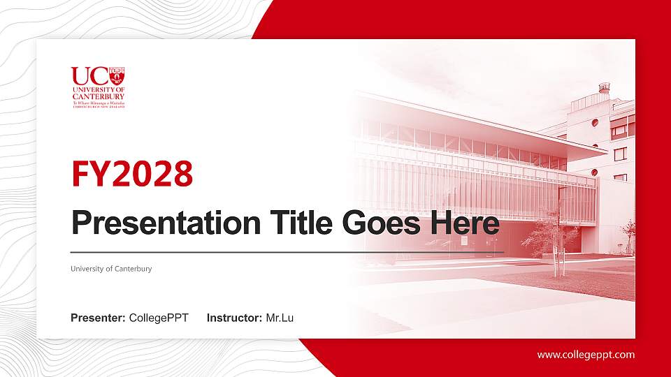 University of Canterbury Academic Presentation/Research Findings Report PPT Template16:9 ratio PPT effect preview image