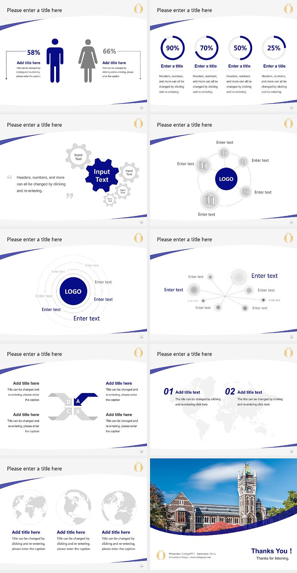 University of Otago Course/Courseware Creation PPT Template4:3 ratio PPT effect preview image4