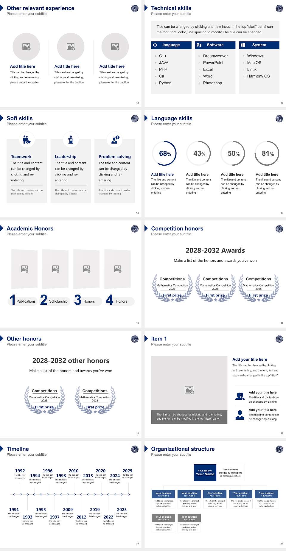 Pacific International Hotel Management School Resume PPT Template4:3 ratio PPT effect preview image3