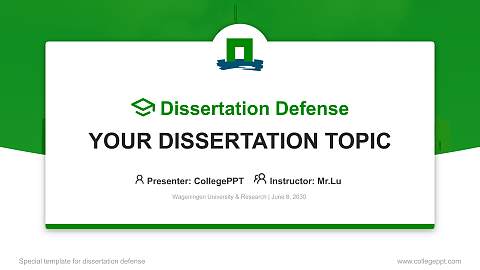 Wageningen University & Research Graduation Thesis Defense PPT Template