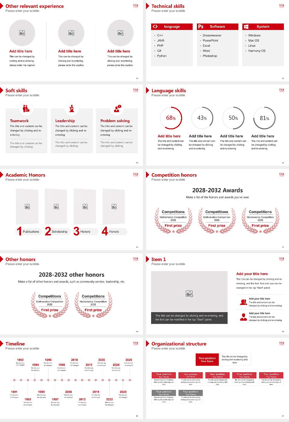 University of Canterbury Resume PPT Template16:9 ratio PPT effect preview image3