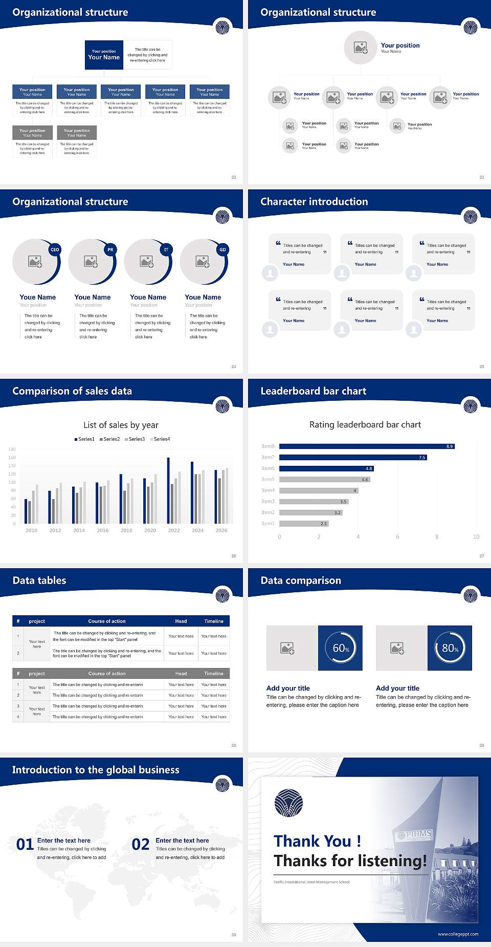 Pacific International Hotel Management School Academic Presentation/Research Findings Report PPT Template4:3 ratio PPT effect preview image4