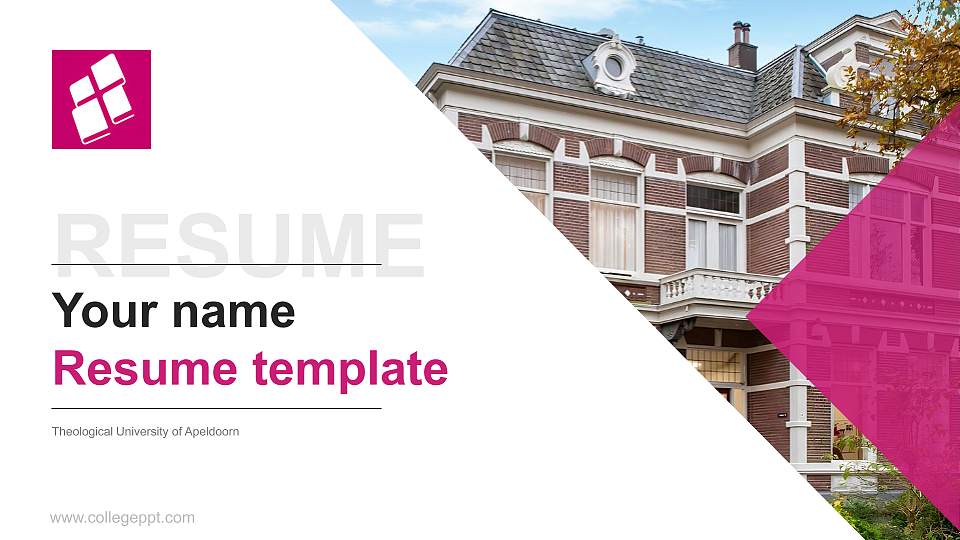 Theological University of Apeldoorn Resume PPT Template16:9 ratio PPT effect preview image