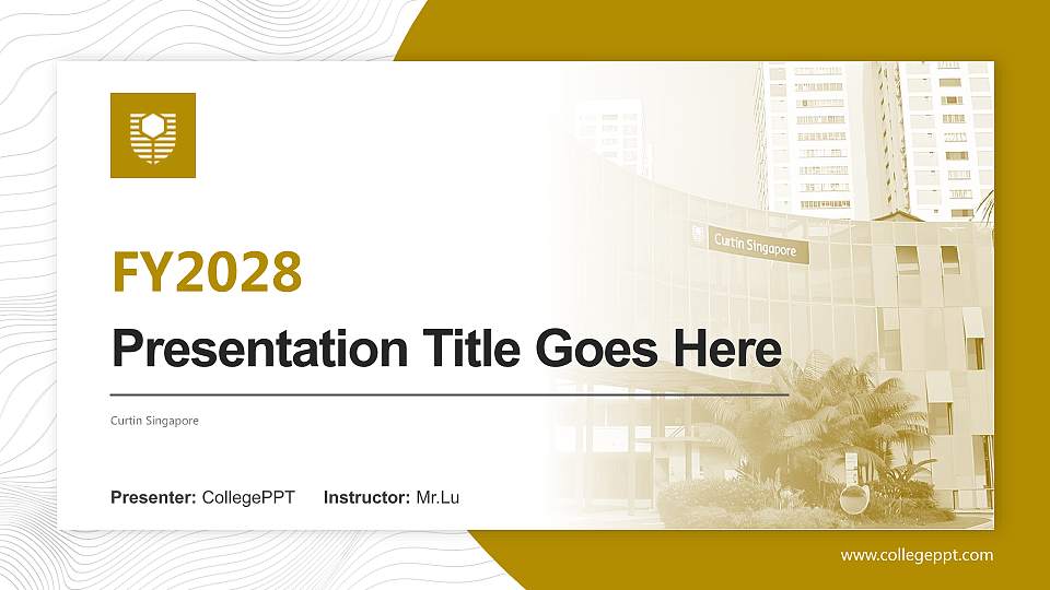 Curtin Singapore Academic Presentation/Research Findings Report PPT Template16:9 ratio PPT effect preview image