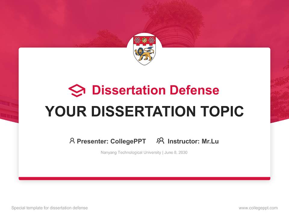 Nanyang Technological University Graduation Thesis Defense PPT Template4:3 ratio PPT effect preview image7