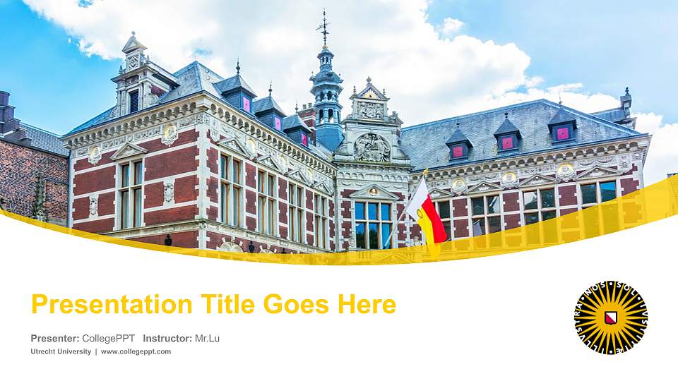 Utrecht University Course/Courseware Creation PPT Template16:9 ratio PPT effect preview image