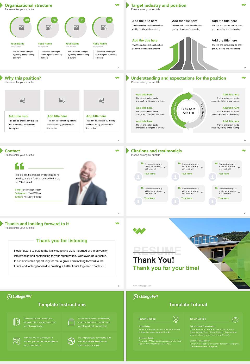 Tai Poutini Polytechnic Resume PPT Template16:9 ratio PPT effect preview image4