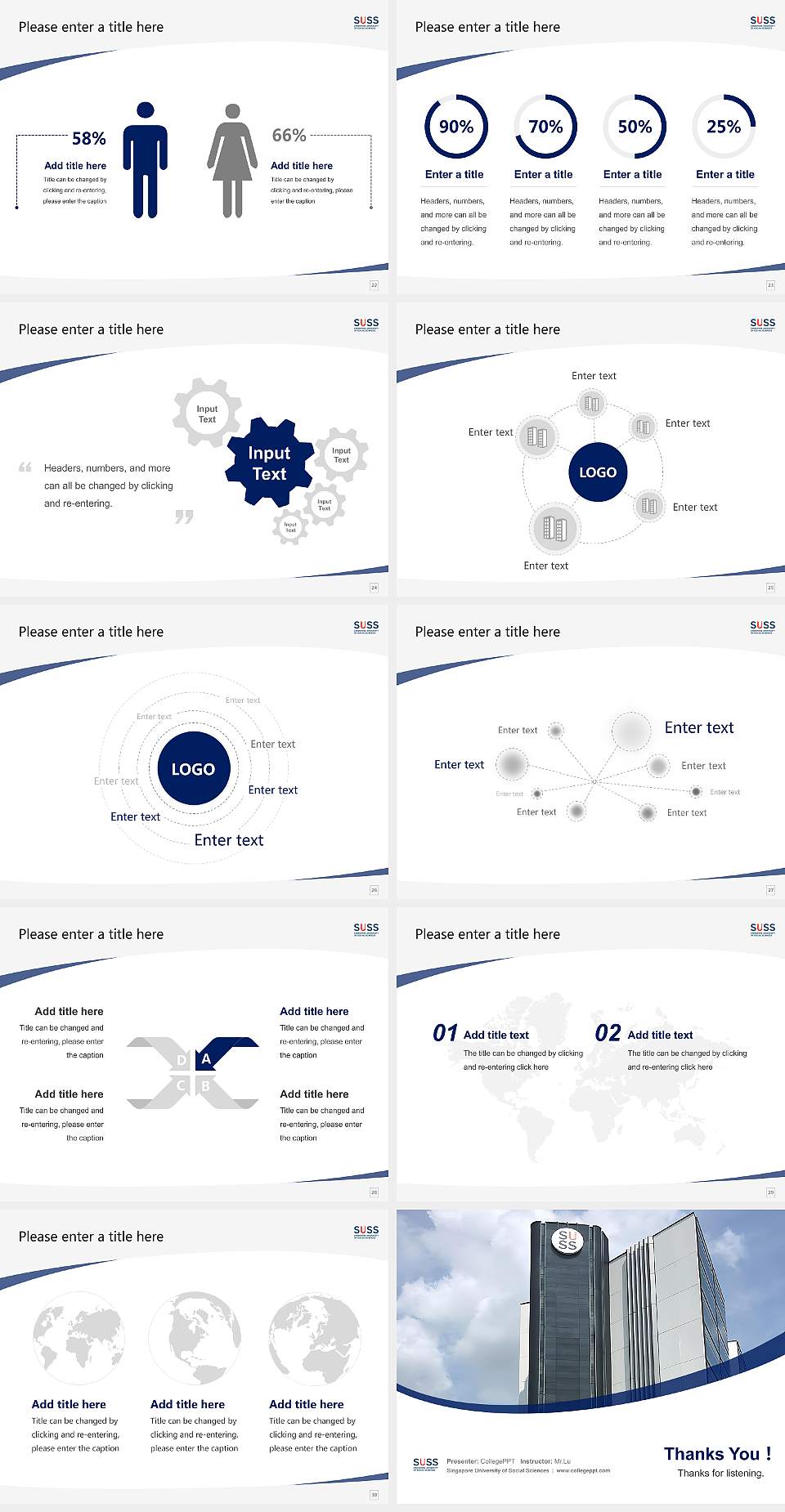 Singapore University of Social Sciences Course/Courseware Creation PPT Template4:3 ratio PPT effect preview image4