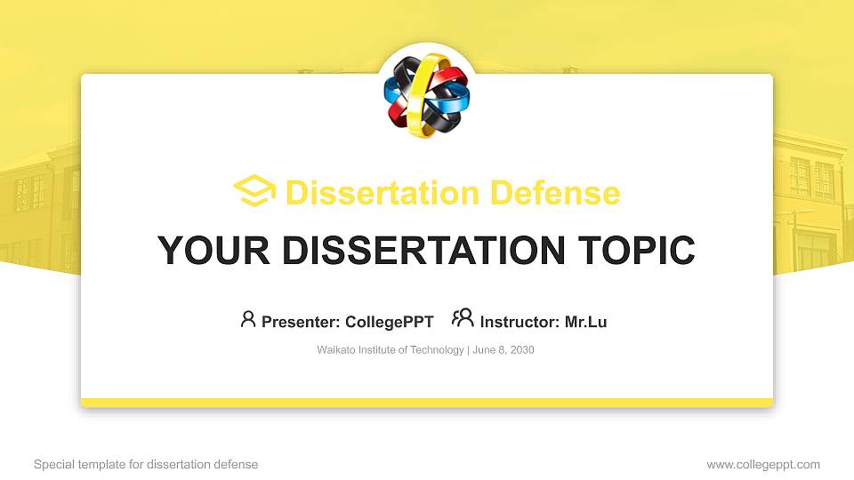 Waikato Institute of Technology Graduation Thesis Defense PPT Template16:9 ratio PPT effect preview image