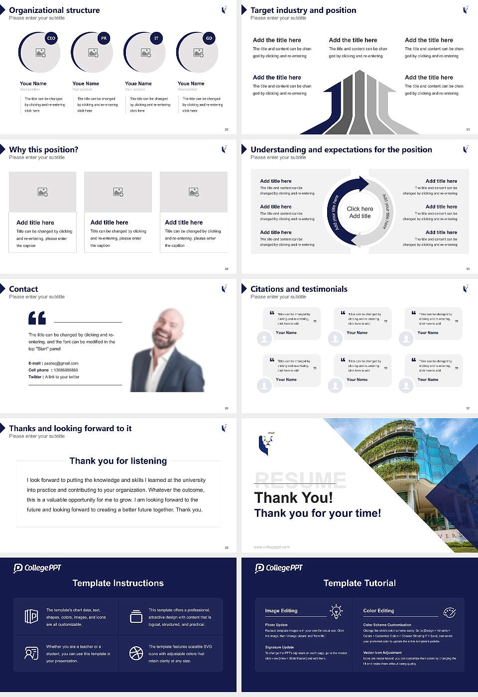 Singapore Management University Resume PPT Template16:9 ratio PPT effect preview image4