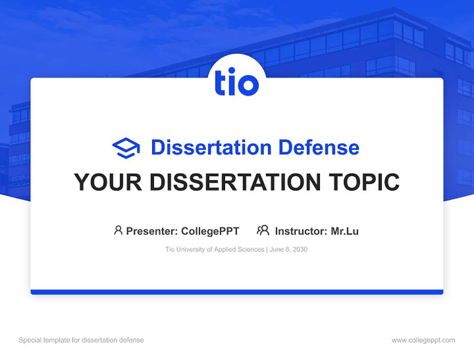 Tio University of Applied Sciences Graduation Thesis Defense PPT Template4:3 ratio PPT effect preview image7
