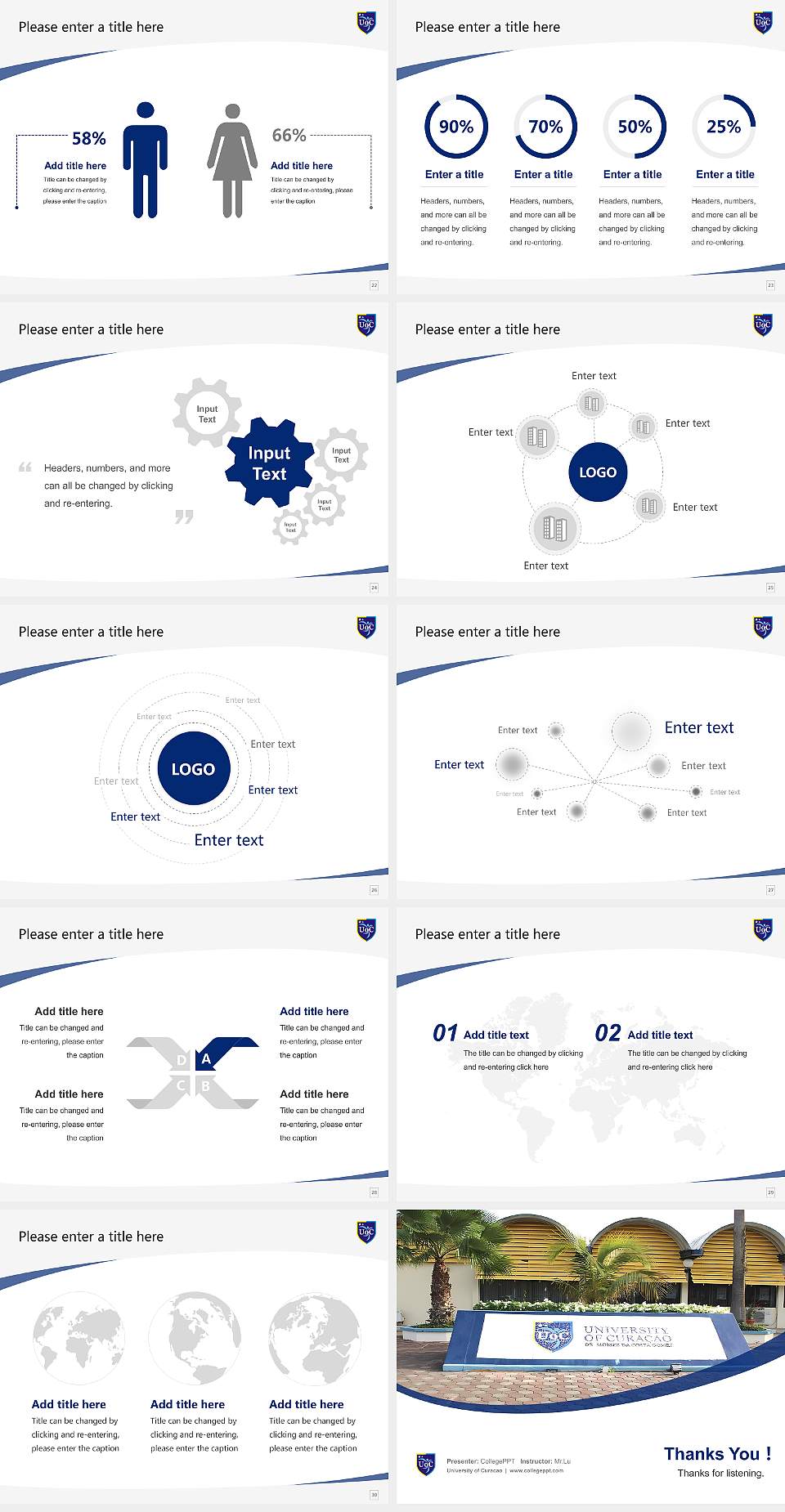 University of Curacao Course/Courseware Creation PPT Template4:3 ratio PPT effect preview image4