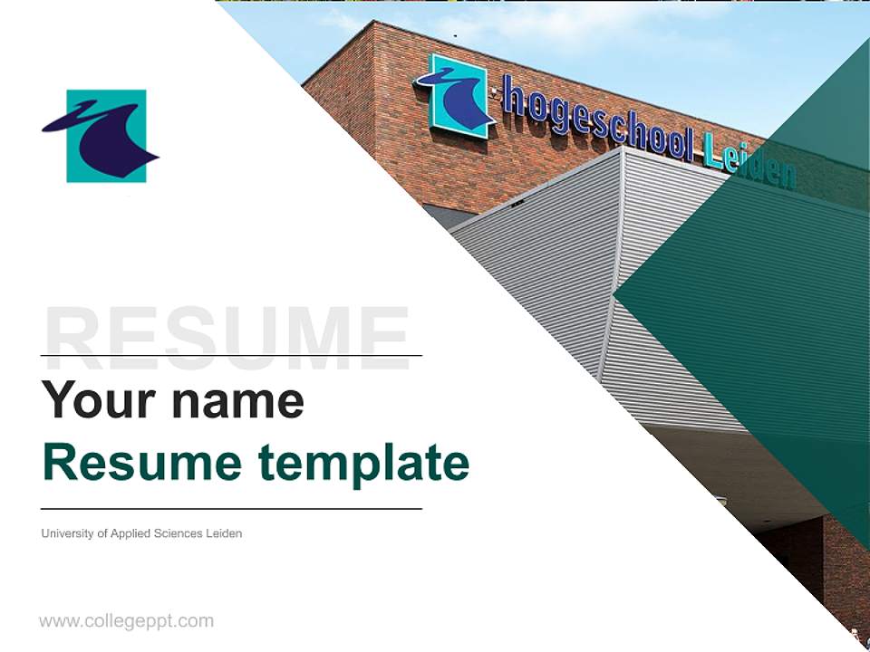 University of Applied Sciences Leiden Resume PPT Template4:3 ratio PPT effect preview image5