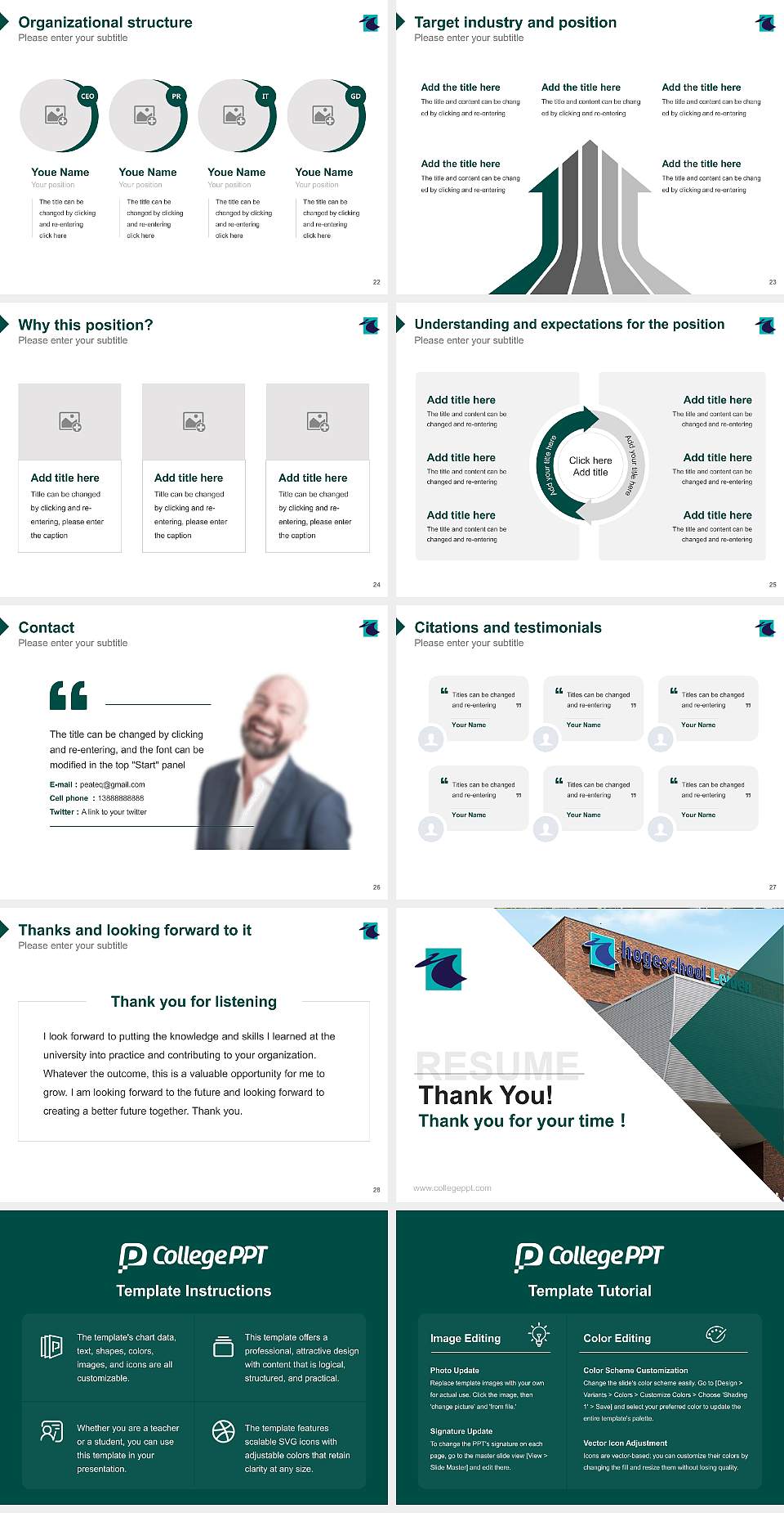 University of Applied Sciences Leiden Resume PPT Template4:3 ratio PPT effect preview image4