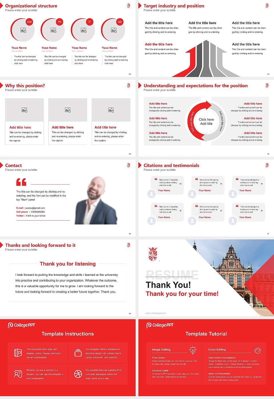 University of Groningen Resume PPT Template16:9 ratio PPT effect preview image4